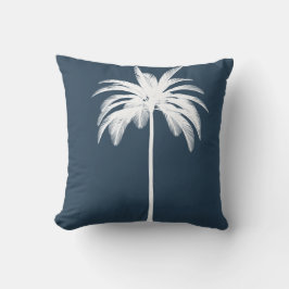 Cojín Decorativo Palm Tree Vintage Blue Tropical Elegante