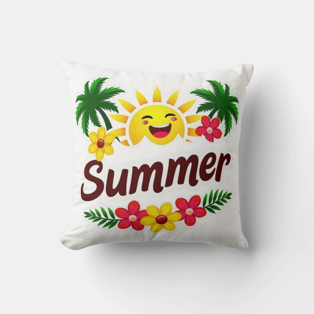 Cojín Decorativo Palm Trees and Sunshine Cushion (Anverso)