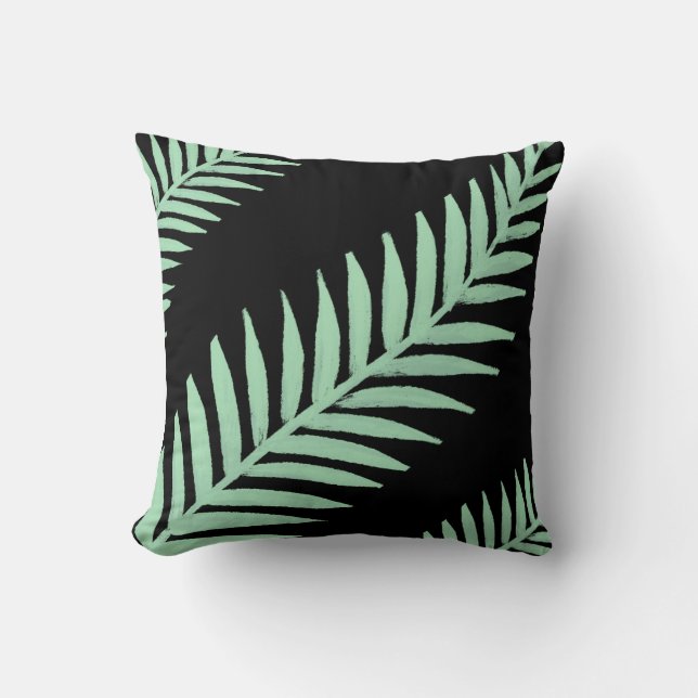Cojín Decorativo Palm verde de menta (Anverso)
