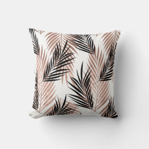 Cojín Decorativo Palma Tropical de Hoja Dorada Negra Hawaiana