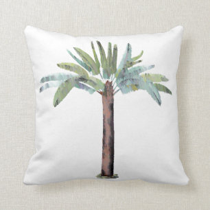 Cojín Decorativo Palmera tropical de la acuarela