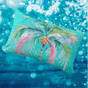 Cojín Decorativo Palmera Tropical Pastel Interior Exterior
