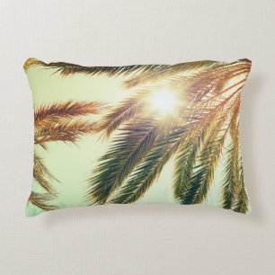 Cojín Decorativo Palmeras, Cielo Tonado Vintage.