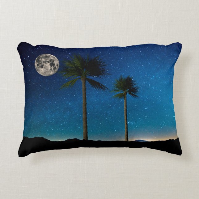 Cojín Decorativo Palmeras en la noche (Anverso)