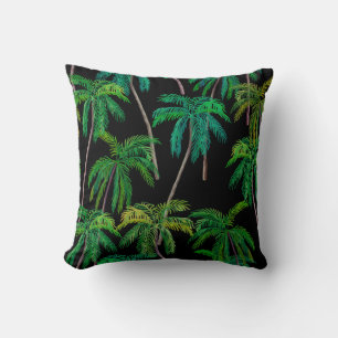 Cojín Decorativo Palmeras: Patrón de verano acrílico.