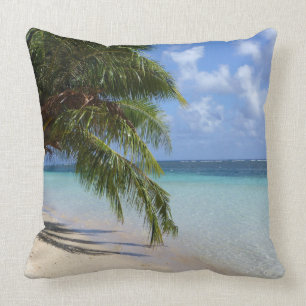 Cojín Decorativo Palmeras, playa y roca,