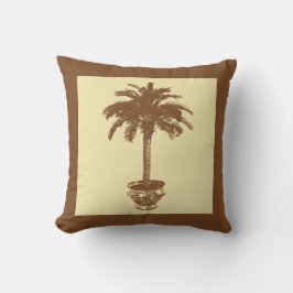 Cojín Decorativo Palmeras potentes - marrón oscuro y tostado