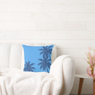 Cojín Decorativo Palmeras Tropicales Azules