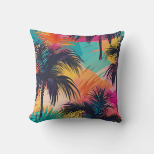 Cojín Decorativo Palmeras Tropicales Brillantes