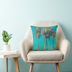 Cojín Decorativo Palmeras Tropicales California Retro