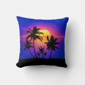 Cojín Decorativo Palmeras Tropicales de Atardecer