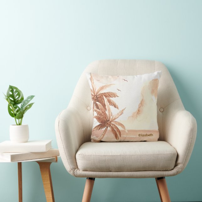 Cojín Decorativo Palmeras Tropicales Rústicas (Silla)