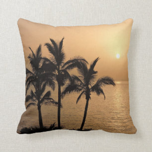 Cojín Decorativo Palmeras y atardecer romántico