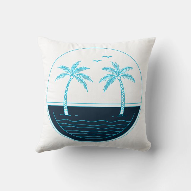 Cojín Decorativo Palmeras y playa (Reverso)