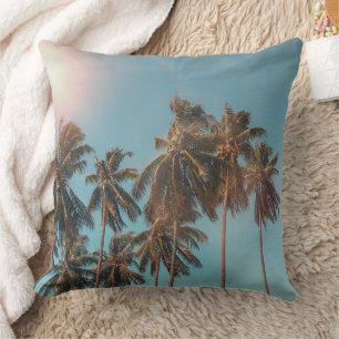 Cojín Decorativo Palmeras y puesta de sol