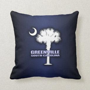 Cojín Decorativo Palmetto y creciente (Greenville) del SC