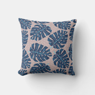 Cojín Decorativo Palmito Tropical Azul Gris