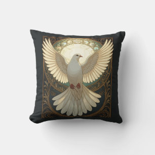 Cojín Decorativo Paloma angelical arte vintage vector Art Nouveau
