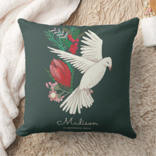 Cojín Decorativo Palomas paz en la tierra Navidad