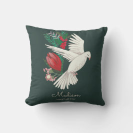 Cojín Decorativo Palomas paz en la tierra Navidad