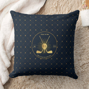 Cojín Decorativo Palos de Golf Dorados Personalizados