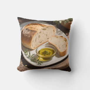 Cojín Decorativo Pan de masa madre rústico Aceite de oliva