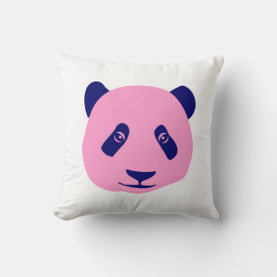 Cojín Decorativo Panda - Azul rosa y oscuro