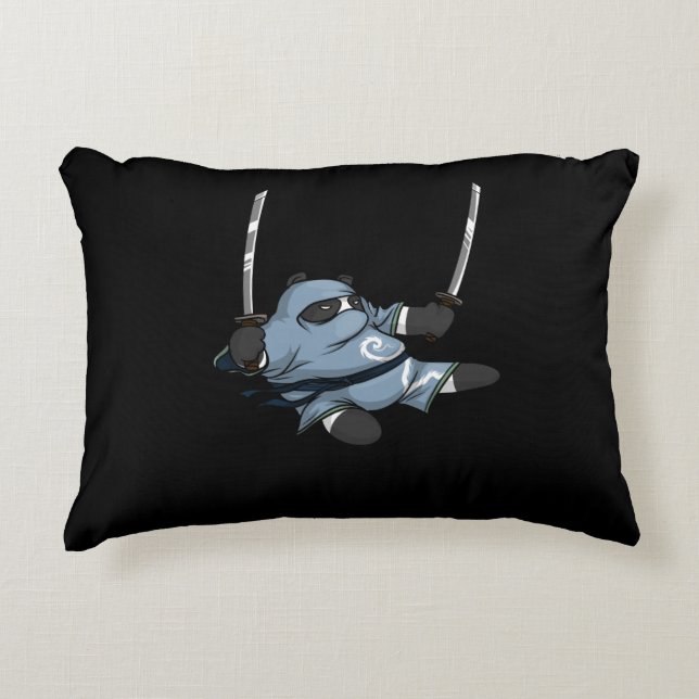 Cojín Decorativo Panda Bear Ninja Karate Samurai Martial Arts (Anverso)
