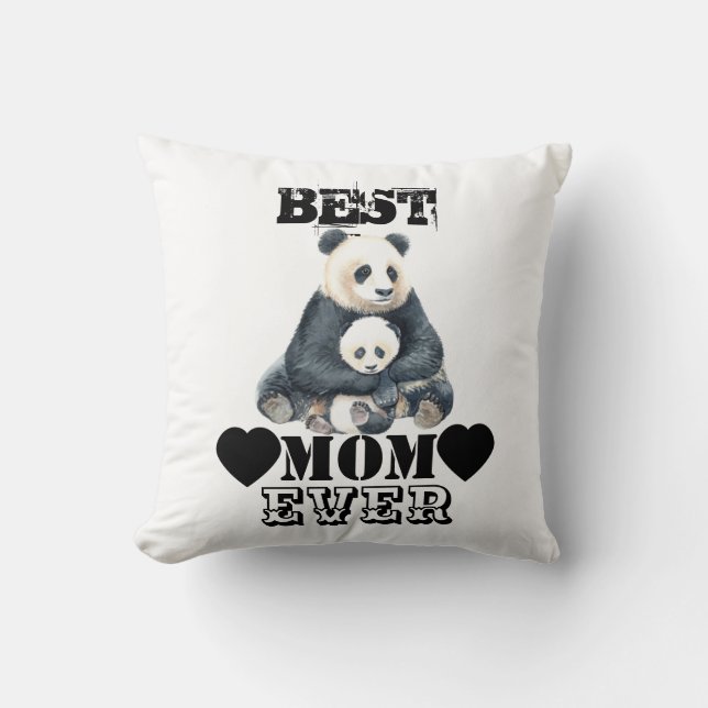 COJÍN DECORATIVO PANDA BEBÉ Y MAMA (Anverso)