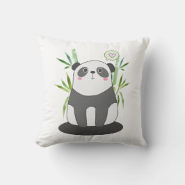Cojín Decorativo Panda blanco y negro lindo en Bambú