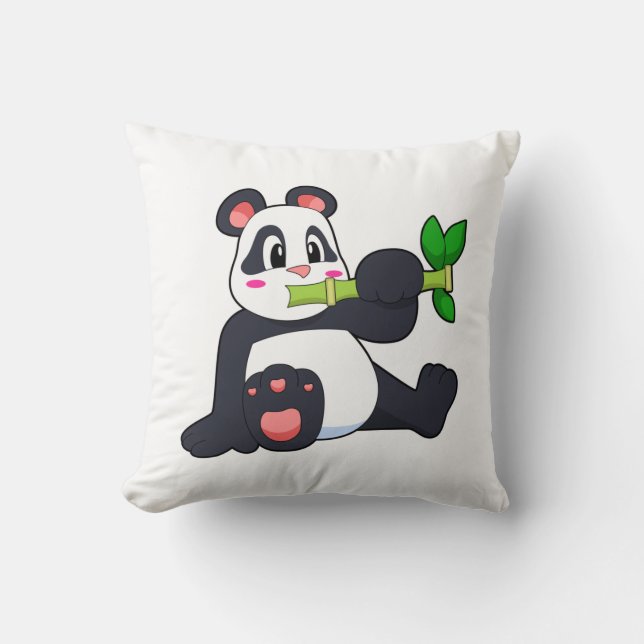 Cojín Decorativo Panda con bambú (Anverso)