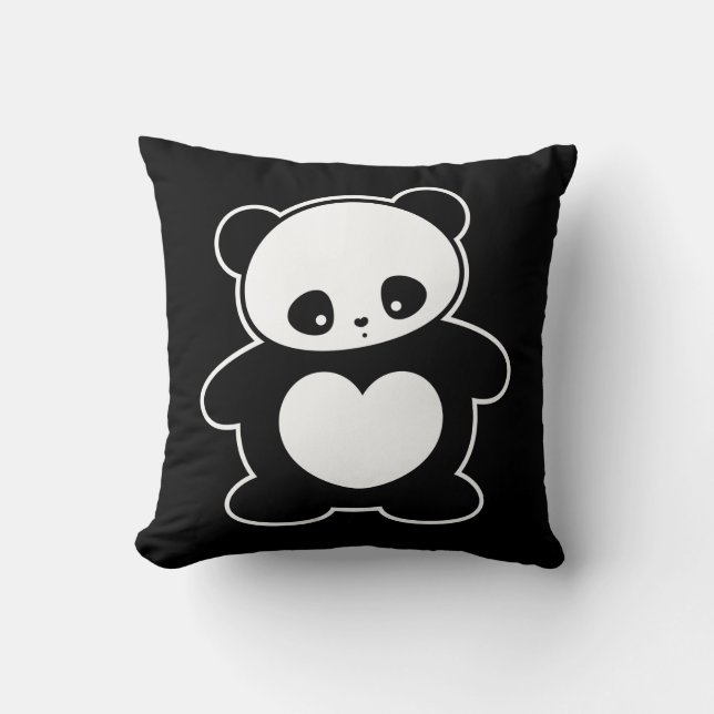 Cojín Decorativo Panda de Kawaii (Anverso)