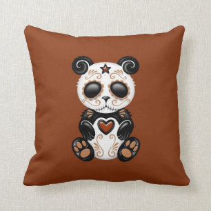 Cojín Decorativo Panda del azúcar del zombi de Brown