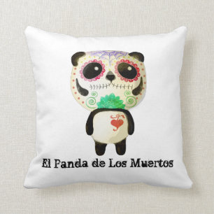 Cojín Decorativo Panda del día de los muertos