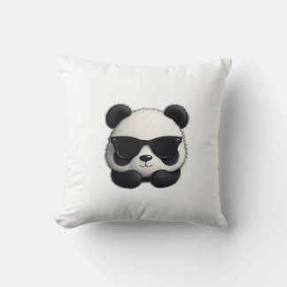 Cojín Decorativo Panda genial con gafas de sol