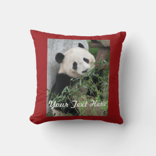 Cojín Decorativo Panda gigante, nombre, plaza de 20 pulgadas, espal