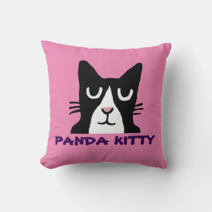 COJÍN DECORATIVO PANDA KITTY, TUXEDO CAT ART PILLOWS