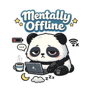 Cojín Decorativo Panda Mentalmente Desconectado Estética Lo-Fi In