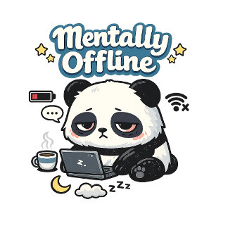 Cojín Decorativo Panda Mentalmente Desconectado | Estética Lo-Fi In