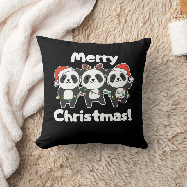 Cojín Decorativo Panda Navidades Animales Pandas Feliz Navidad (Manta)