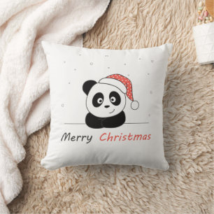 Cojín Decorativo Panda Navidades Nieve Animales De Invierno Pandas