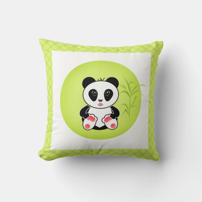 Cojín Decorativo Panda, personalizado, niños (Anverso)