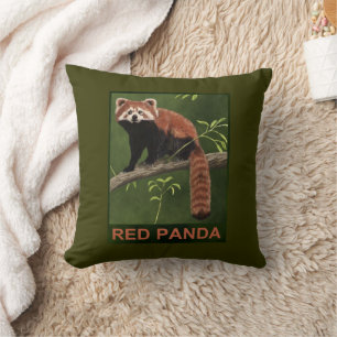 Cojín Decorativo Panda rojo