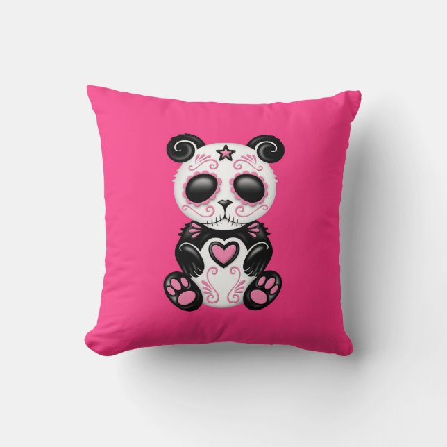 Cojín Decorativo Panda rosada del azúcar del zombi (Anverso)