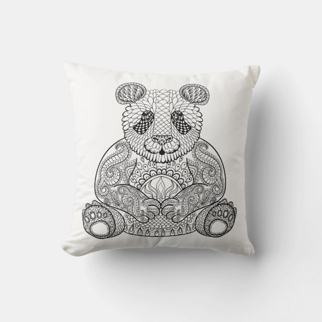 Cojín Decorativo Panda tribal inspirada (Anverso)