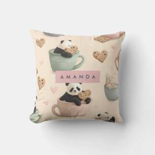 Cojín Decorativo Panda y patrón de oso personalizados