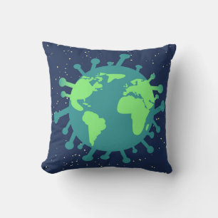 Cojín Decorativo Pandemia global (partícula viral) (infección viral