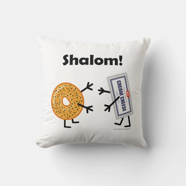 Cojín Decorativo ¡Panecillo y queso cremoso - Shalom! (Anverso)
