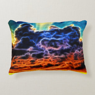 Cojín Decorativo Panorama de nubes de cúmulo biblioeléctrico