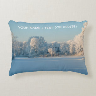 Cojín Decorativo Panorama paisajístico de la nieve helada de los ár